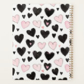 Roze Zwarte Harten Volg je dromen Planner (Achterkant)