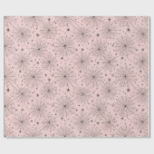 Roze & Zwarte Hemelse Spinnenweb Patroon Cadeaupapier (Vlak)
