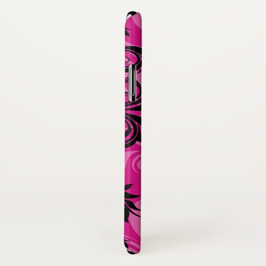 Roze, zwarte Hoesje-Mate Barely Daar iPhone X Hoes (Achterkant / rechts)