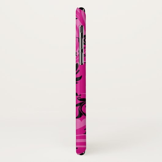 Roze, zwarte Hoesje-Mate Barely Daar iPhone X Hoes (Achterkant/links)