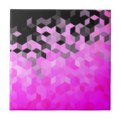 Roze zwarte honingraatpatroon - Kies kleuren Tegeltje (Voorkant)