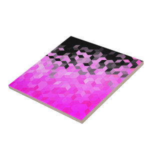 Roze zwarte honingraatpatroon - Kies kleuren Tegeltje