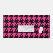 Roze Zwarte Houndstooth Check Bureaumat (Keyboard & Muis)