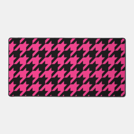 Roze Zwarte Houndstooth Check Bureaumat (Voorkant)