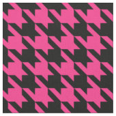 Roze Zwarte Houndstooth Check Stof (Close Up)