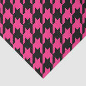 Roze Zwarte Houndstooth Check Tissuepapier (Detail)
