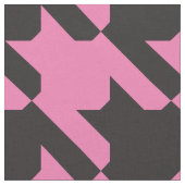 Roze-Zwarte Houndstooth Stof (Close Up)