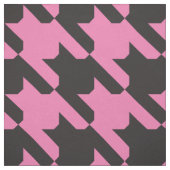 Roze-Zwarte Houndstooth Stof (Swatch)