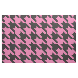 Roze-Zwarte Houndstooth Stof