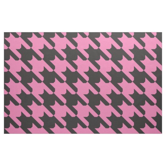 Roze-Zwarte Houndstooth Stof (Fat Quarter)