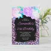 Roze zwarte ijsvrucht 21e verjaardag kaart (Staand voorkant)