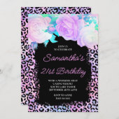 Roze zwarte ijsvrucht 21e verjaardag kaart (Voorkant / Achterkant)