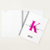 Roze Zwarte Initiële Naam Monogram Geplande Planne Planner (Display)