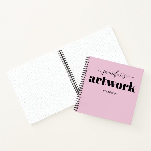 Roze zwarte Jouw naam voor speciaal aangepast zakb Notitieboek (Binnen)