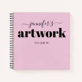 Roze zwarte Jouw naam voor speciaal aangepast zakb Notitieboek (Voorkant)