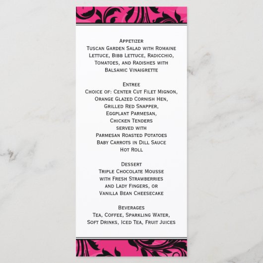 Roze zwarte Kaart Wit-luidsprekermenu (Achterkant)