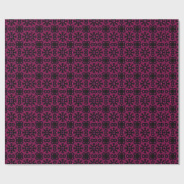 Roze & Zwarte Kaleidoscoop Fractal Patroon Inpakpa Cadeaupapier