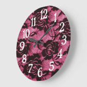 Roze Zwarte Kant Goth Grote Klok (Hoek)