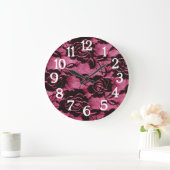 Roze Zwarte Kant Goth Grote Klok (Huis)