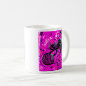 Roze Zwarte Kat  Koffiemok (Voorkant rechts)