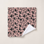 Roze & Zwarte Kerkhofrozen Gotisch Bad Handdoek (Wasdoekje)