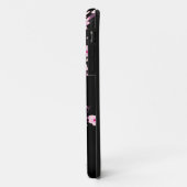 Roze Zwarte Kersenbloesem Monogram Case-Mate iPhone Case (Achterkant/links)