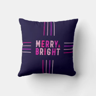 Roze Zwarte Kerstfeest Kussen
