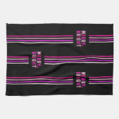 Roze Zwarte Kerstfeest Theedoek (Horizontaal)