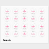 Roze & Zwarte Kroonluchter Favor Stickers (Vel)