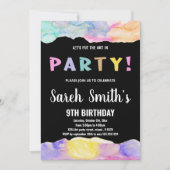 Roze zwarte kunst in feestverf op feestdag kaart (Voorkant)