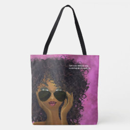 Roze zwarte kunst met roze Sorority Tote Bag