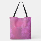 Roze zwarte kunst met roze Sorority Tote Bag (Achterkant)