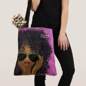 Roze zwarte kunst met roze Sorority Tote Bag (Dichtbij)