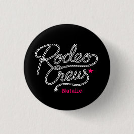 Roze Zwarte Laatste Rodeo Crew Western Bach-feest Ronde Button 3,2 Cm