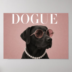 Roze Zwarte Labradors hond Covergirl A4 Poster