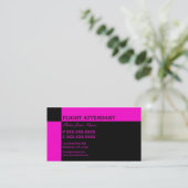 Roze zwarte lichte begeleidende visitekaartjes (Staand voorkant)