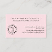 Roze zwarte Lijst Bloemkonijn  Bloemkool Visitekaartje (Achterkant)