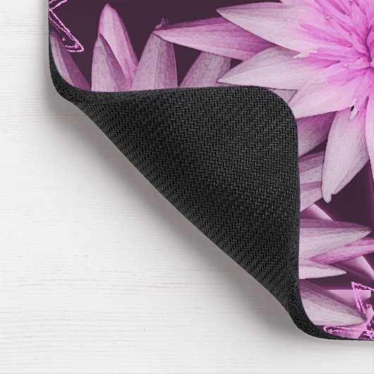 Roze zwarte lilly muismat (Hoek)