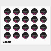 Roze & Zwarte Lint Boog Rhinestones Bling Stickers (Vel)