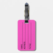 Roze zwarte Londense vlag stijlvol bagagelabel (Achterkant verticaal)