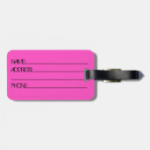 Roze zwarte Londense vlag stijlvol bagagelabel (Achterkant horizontaal)