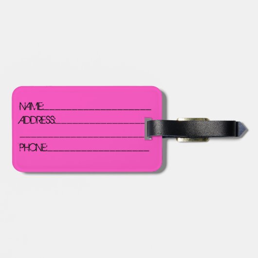 Roze zwarte Londense vlag stijlvol bagagelabel (Achterkant horizontaal)