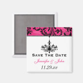 Roze zwarte luidop Wedding Favor Magnet (Voorkant / Achterkant)