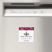 Roze zwarte luidop Wedding Favor Magnet (Insitu (Vaatwasser))