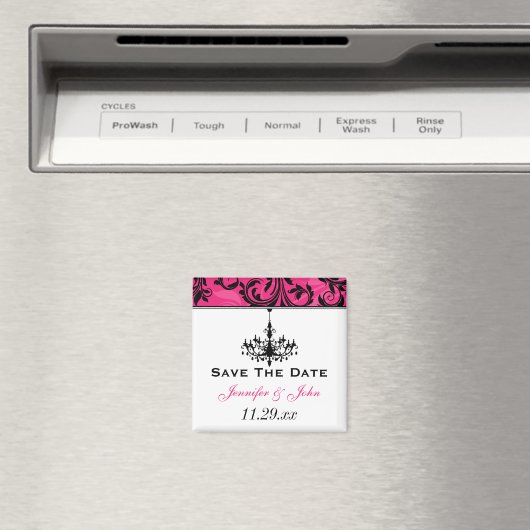 Roze zwarte luidop Wedding Favor Magnet (Insitu (Vaatwasser))