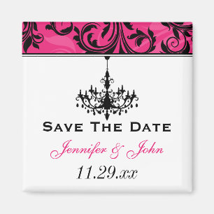 Roze zwarte luidop Wedding Favor Magnet