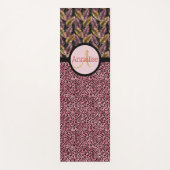 Roze zwarte luipaard afdrukken en roze goudkleuren yogamat (Voorkant)