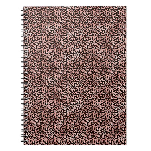 Roze zwarte luipaard afdrukken notitieboek (Voorkant)