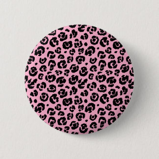 Roze zwarte luipaard afdrukken ronde button 5,7 cm
