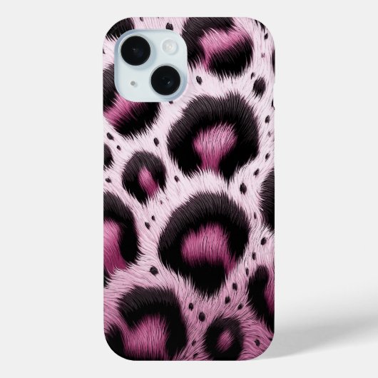Roze & Zwarte Luipaard Bont Dierenprint Stippen Case-Mate iPhone Case (Achterkant)